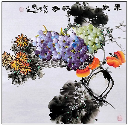 高晓林 （4148）国家一级美术师，江苏省美协会员《果蔬飘香》