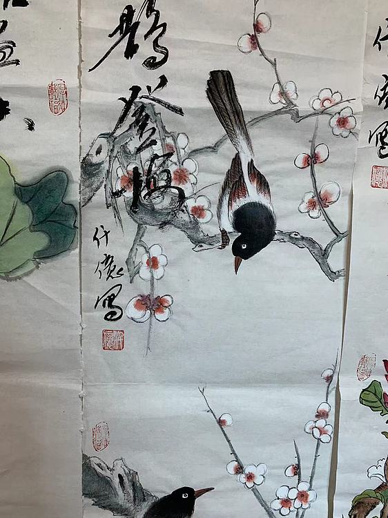 仟亿 花鸟四条屏