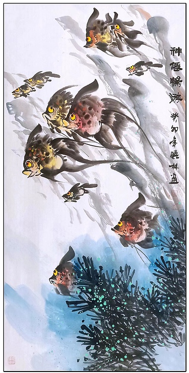 高晓林 （4173）国家一级美术师，江苏省美协会员《神仙畅游》