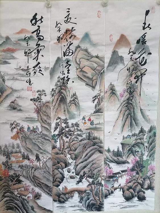 仟亿 春夏秋冬 四条屏