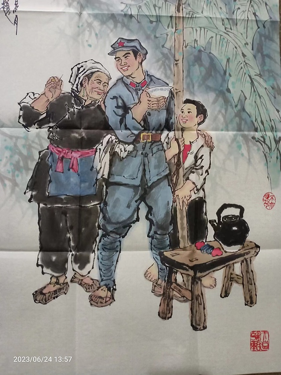 佟宝全 精品人物 鱼水情