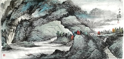 职业书画家 于恩沛 扁舟独钓