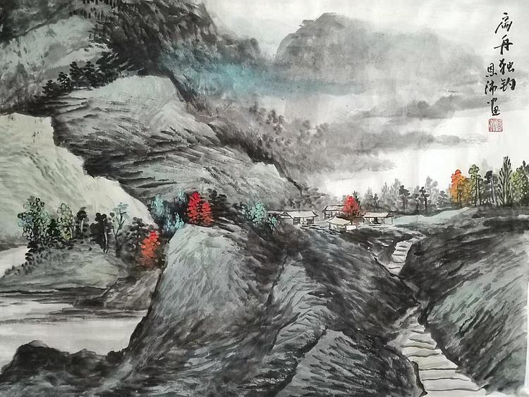 职业书画家 于恩沛 扁舟独钓