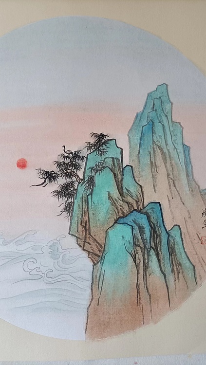 青年书画家 七汐 青绿山水