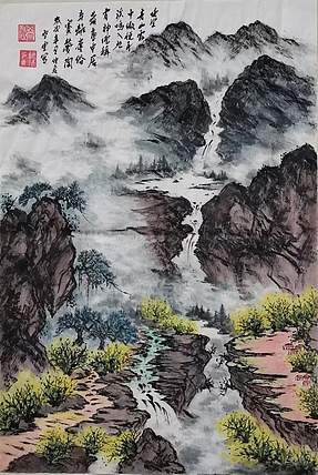 胡强 中华海峡国画研究会常务理事 特聘职业书画家 空靈 山水图