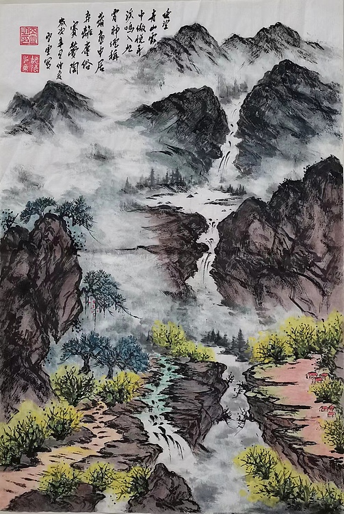胡强 中华海峡国画研究会常务理事 特聘职业书画家 空靈 山水图