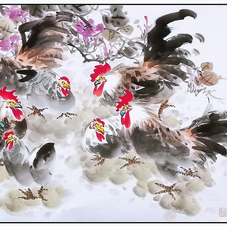 高晓林 （4213）国家一级美术师，江苏省美协会员，小六《东篱春语》