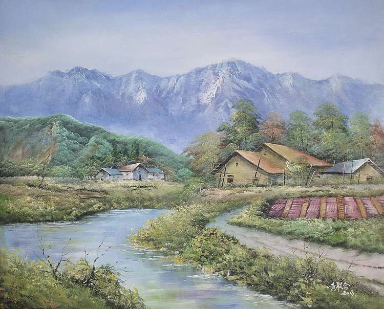 莆田市油画协会黄联合《山里农家似仙境》