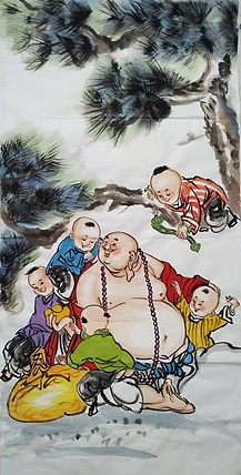 高兴 五子戏弥勒