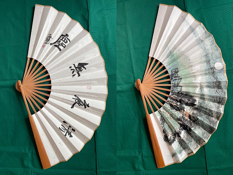 中国书画收藏家协会会员 泓靖 折扇成扇