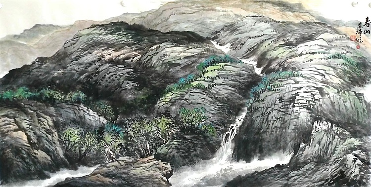 职业书画家 于恩沛 春山