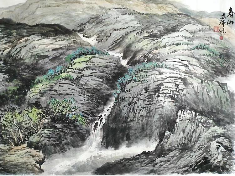 职业书画家 于恩沛 春山
