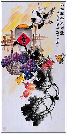 高晓林 （4250）江苏省美协会员，国家一级美术师《四季和平五谷丰》