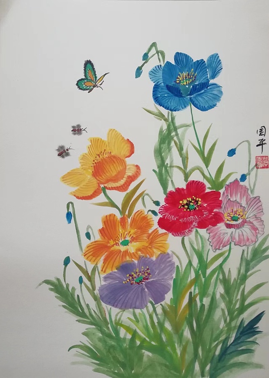 贺国平 国画（花开富贵）