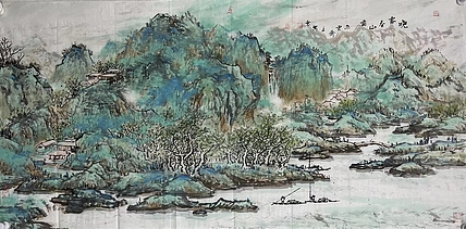 严永明    中国美术家协会会员   带合影