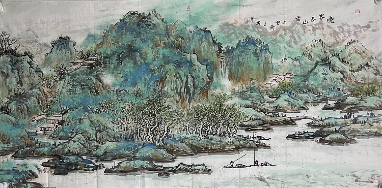 严永明    中国美术家协会会员   带合影