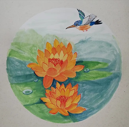 贺国平 国画（莲花）