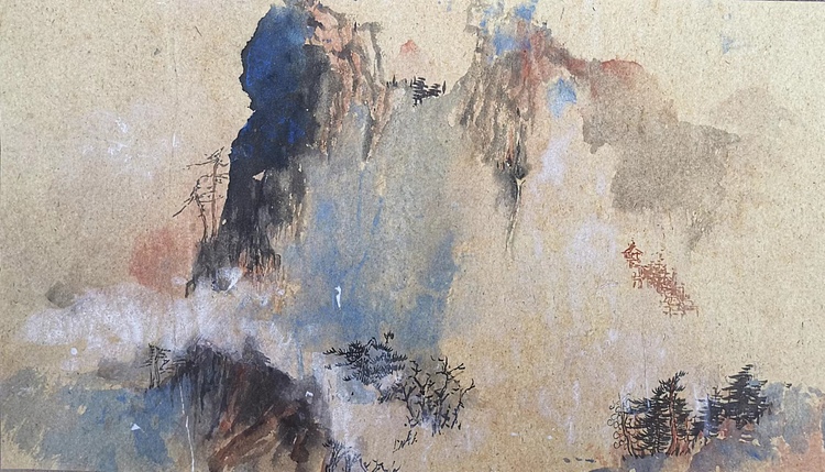 无 泼彩山水小品