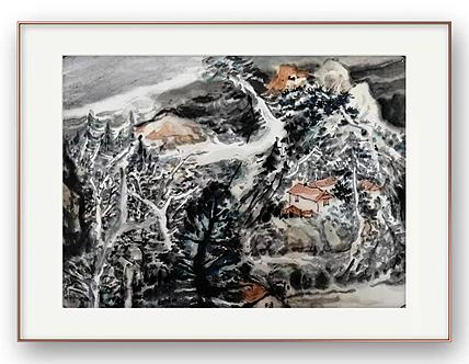 画院研究员 中国画学会理事 中国艺术研究院贾又福山水画工作室 田肃 精品山水作品