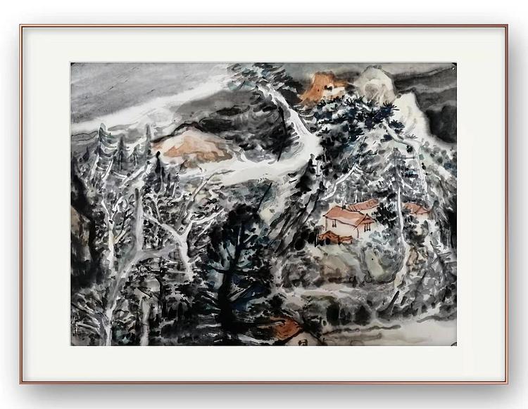 画院研究员 中国画学会理事 中国艺术研究院贾又福山水画工作室 田肃 精品山水作品