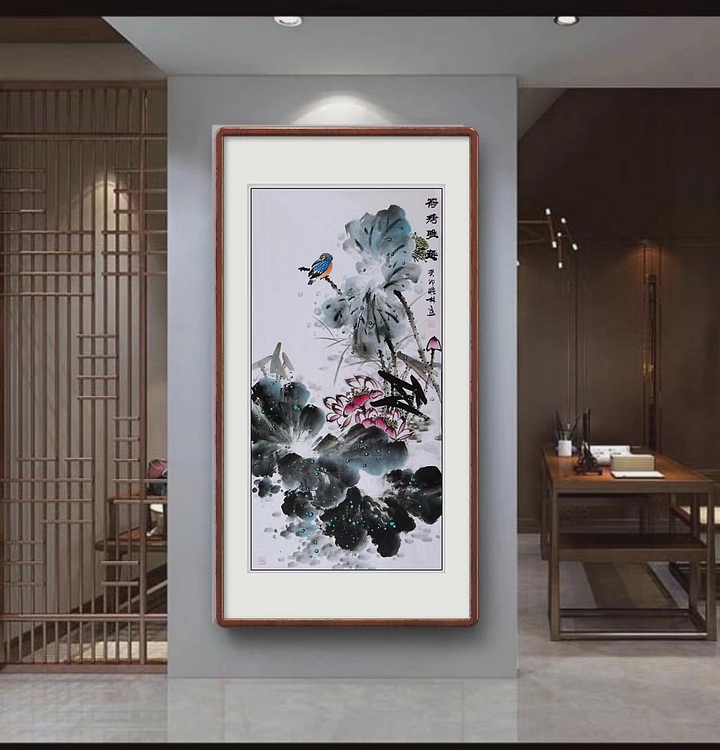 高晓林 （4284）国家一级美术师，江苏省美协会员《荷塘雅趣》