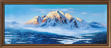 胡冰 胡冰 油画《雪山》70x180cm