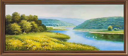胡冰 胡冰 油画《湖》70x180cm