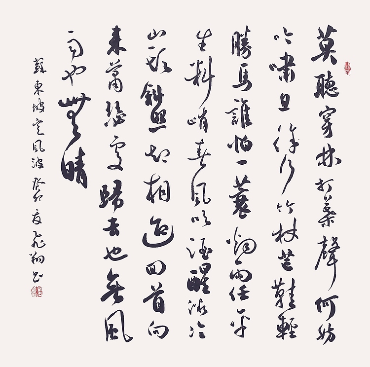 飞翔 苏东坡词定风波书法作品手写真迹名人字画名家收藏艺术精品定制