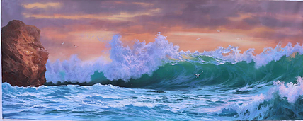 胡冰 胡冰 油画《海浪》70x180cm