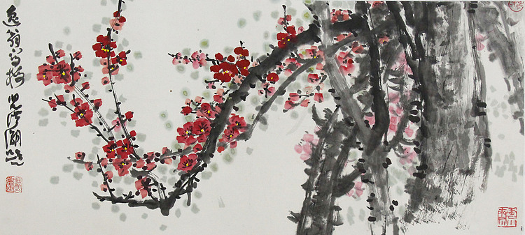 当代著名画家 洪士列 精品花鸟