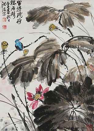 当代著名画家 洪士列 精品花鸟
