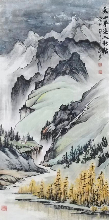 冰雪研究会理事 王连君（天山平远入新秋）