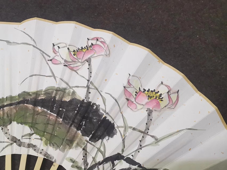 当代著名书画家 醉墨 朱毅江扇面国画《和气致祥》10寸15单3排口