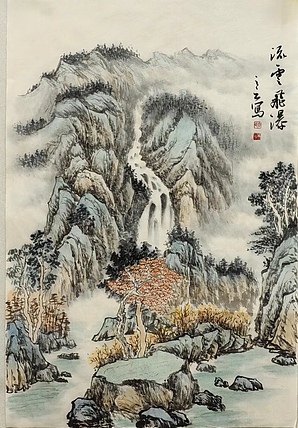 周植筠 流云飞瀑