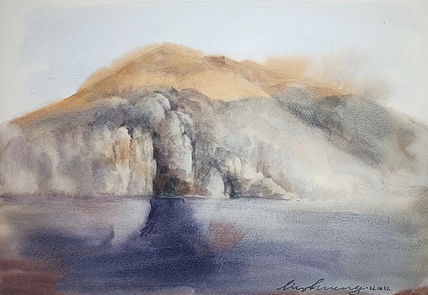 青年书画家 李双 水彩&mdash;&mdash;靠山
