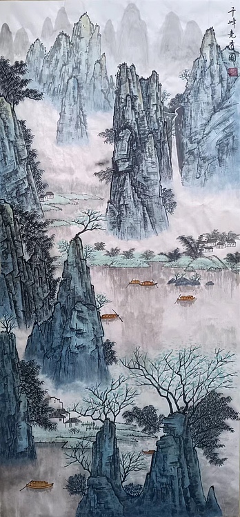 云海松涛 漓江山水-千峰竞秀图