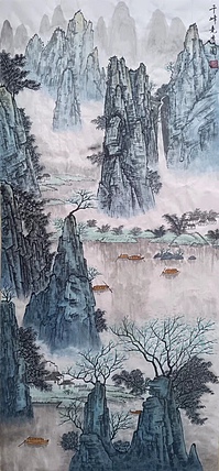 云海松涛 漓江山水-千峰竞秀图