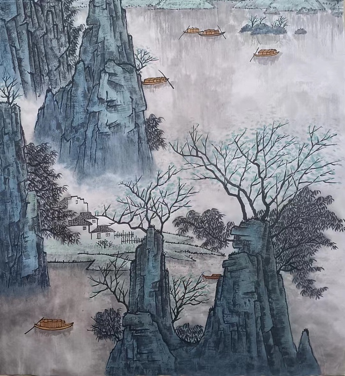 云海松涛 漓江山水-千峰竞秀图