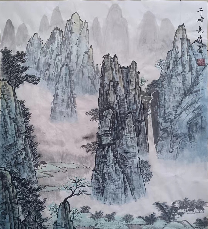 云海松涛 漓江山水-千峰竞秀图
