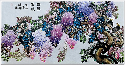 高晓林 （4365）国家一级美术师，江苏省美协会员《紫气盈枝》