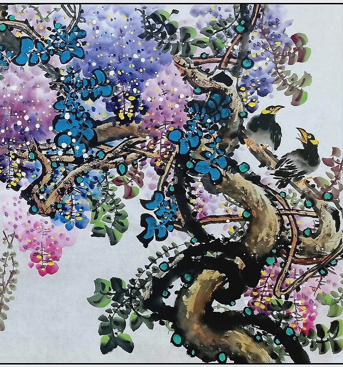 高晓林 （4365）国家一级美术师，江苏省美协会员《紫气盈枝》