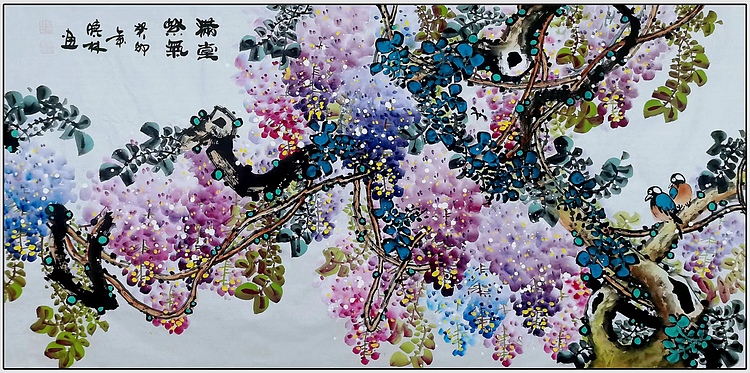 高晓林 （4364）国家一级美术师，江苏省美协会员《满堂紫气》