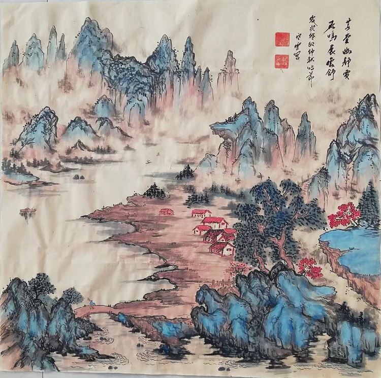 胡强 中华海峡国画研究会常务理事 特聘职业书画家 空靈 山水图