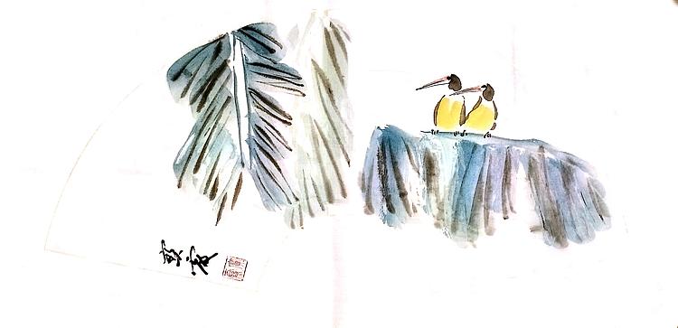 中国老年书画研究会会员 张宝霞 芭蕉扇面