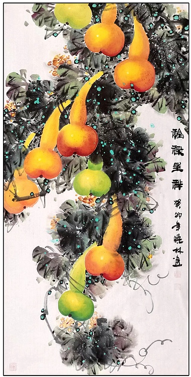 高晓林 （4370）国家一级美术师，江苏省美协会员《福禄吉祥》