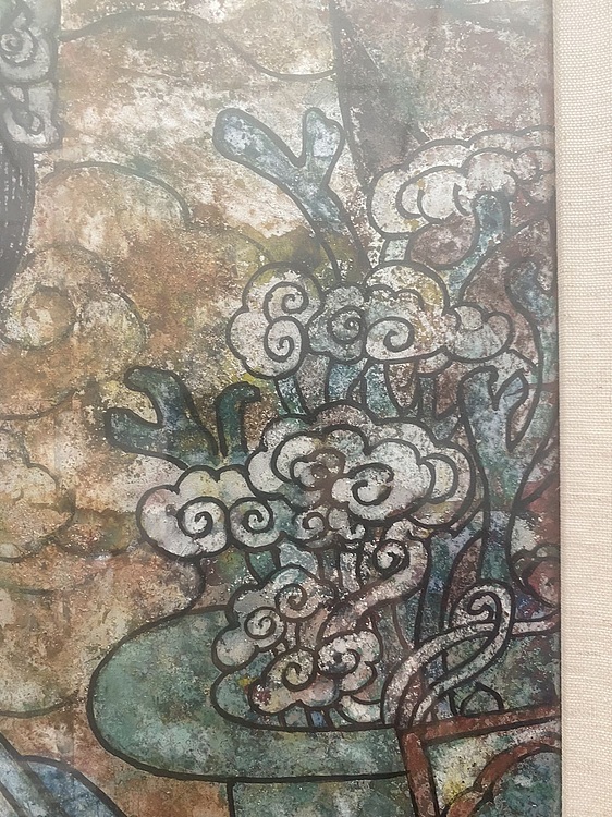 李红英 岩彩画《灵芝玉女》山东女书画家协会