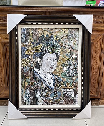 李红英 岩彩画《灵芝玉女》山东女书画家协会