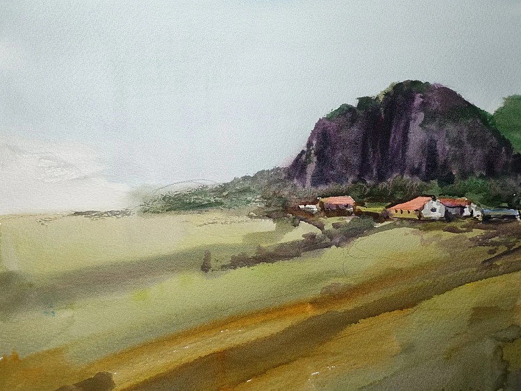 青年书画家 李双 水彩&mdash;&mdash;山上山