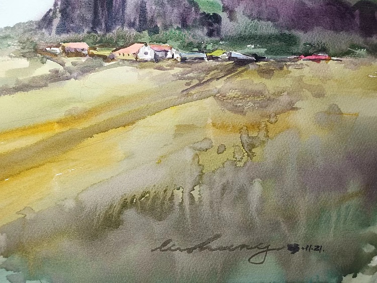 青年书画家 李双 水彩&mdash;&mdash;山上山