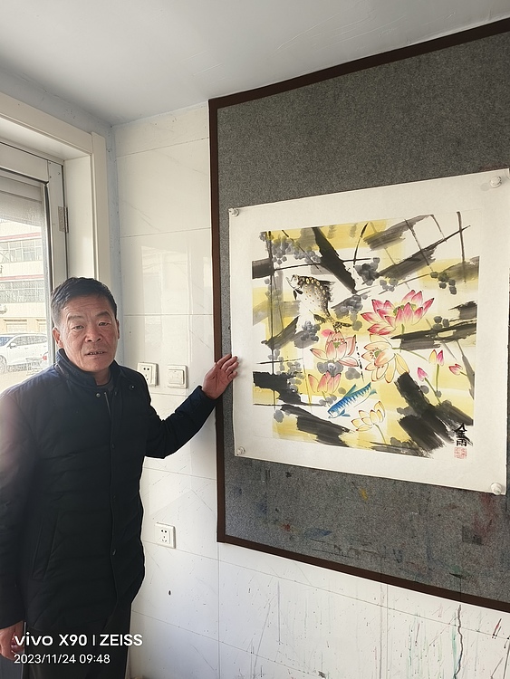 著名画家石齐学生 何金雨 精品国画（带合影）
